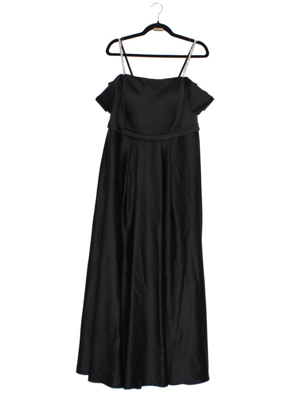 BIANCO Formal Maxi Dress Sparkle Straps Detail in Black Size 16